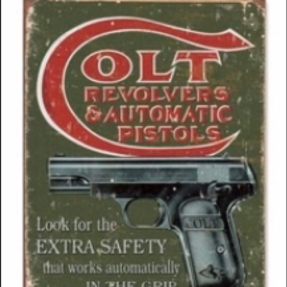 Colt Revolvers antique replica metal sign